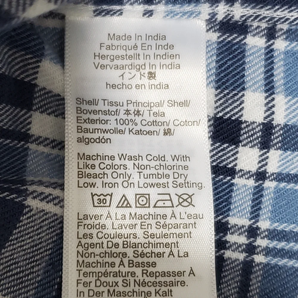 J.Crew Men's Classic Flannel Plaid Long-Sleeve Button-down‎ Shirt. Size XXL